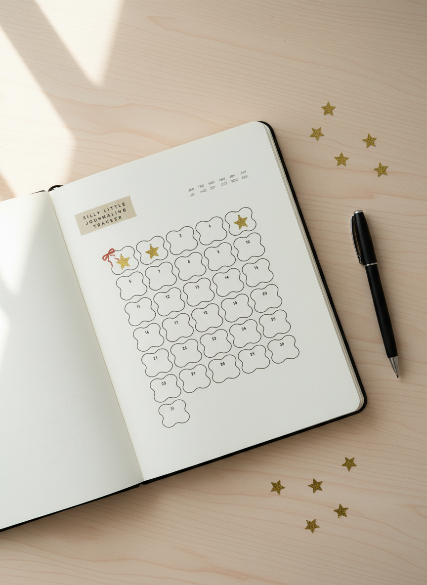 January Journal Tracker with Stars
